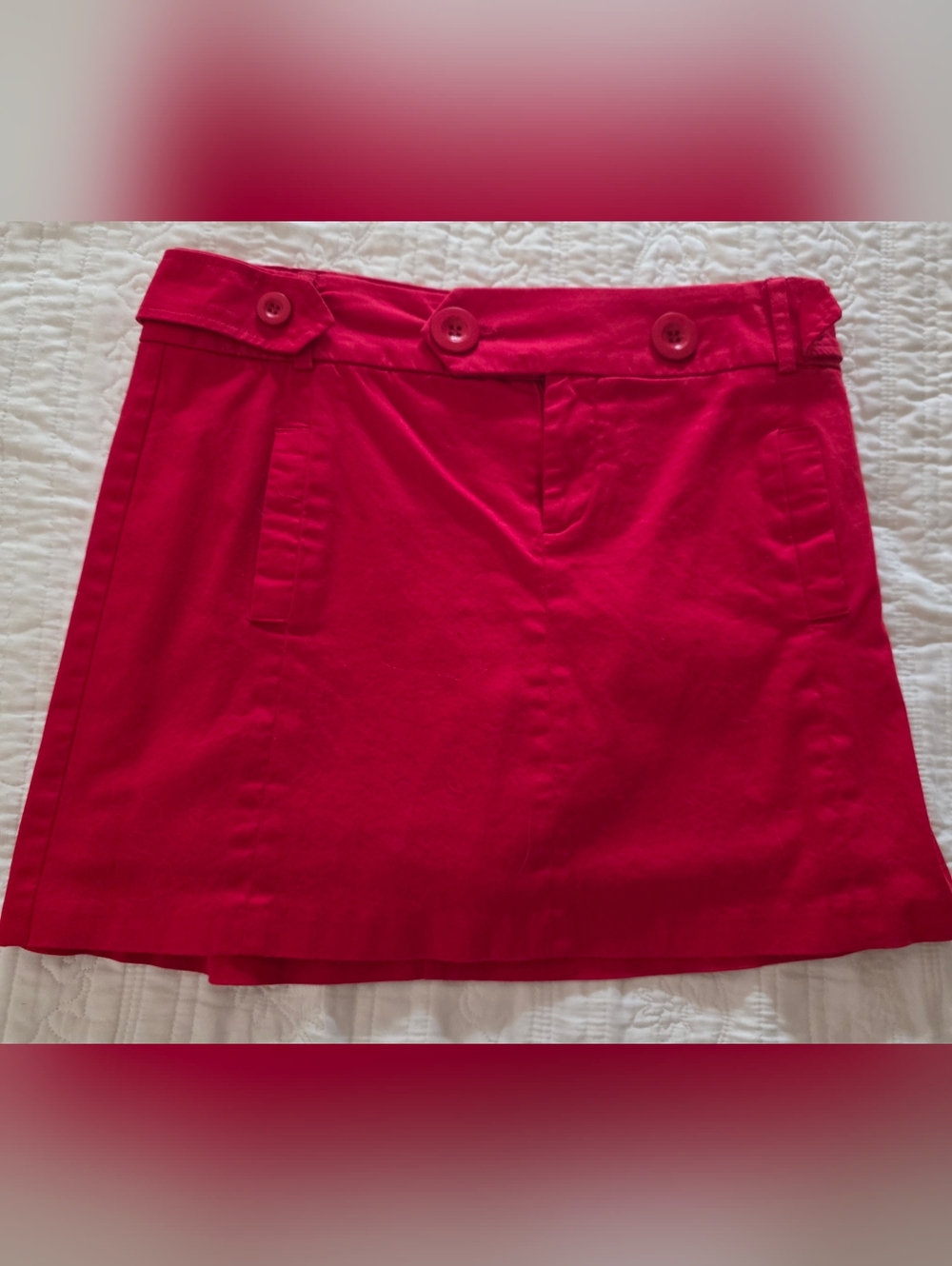DM by Donna Moore Petite Bright Red Cotton Blend Skort Size 10P